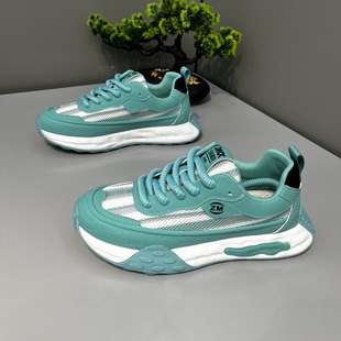 66-960ZM2026新款男鞋时尚小众厚底增高板鞋布面透气低帮休闲鞋