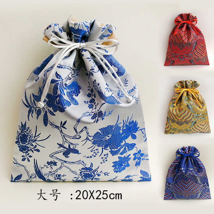 加大号盘玩盘珠织锦布袋麂皮绒衬里高档首饰文玩袋把件收纳袋锦袋