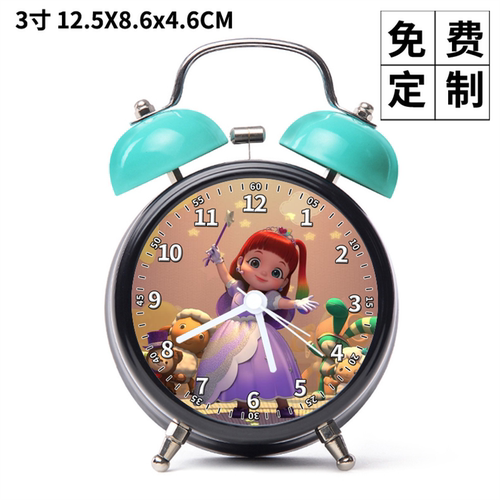 X款5超大个性闹钟圆形闹铃静音动漫简约现代金属彩虹宝宝女孩男孩