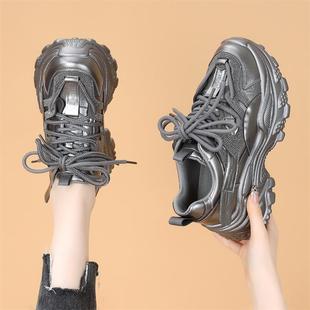 老爹鞋女款2025新款秋冬季加绒厚底增高松糕不累脚女鞋运动休闲鞋