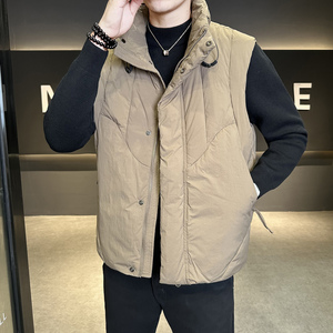 短款立领羽绒马夹男休闲日系面包服保暖外套马甲背心M160-P130