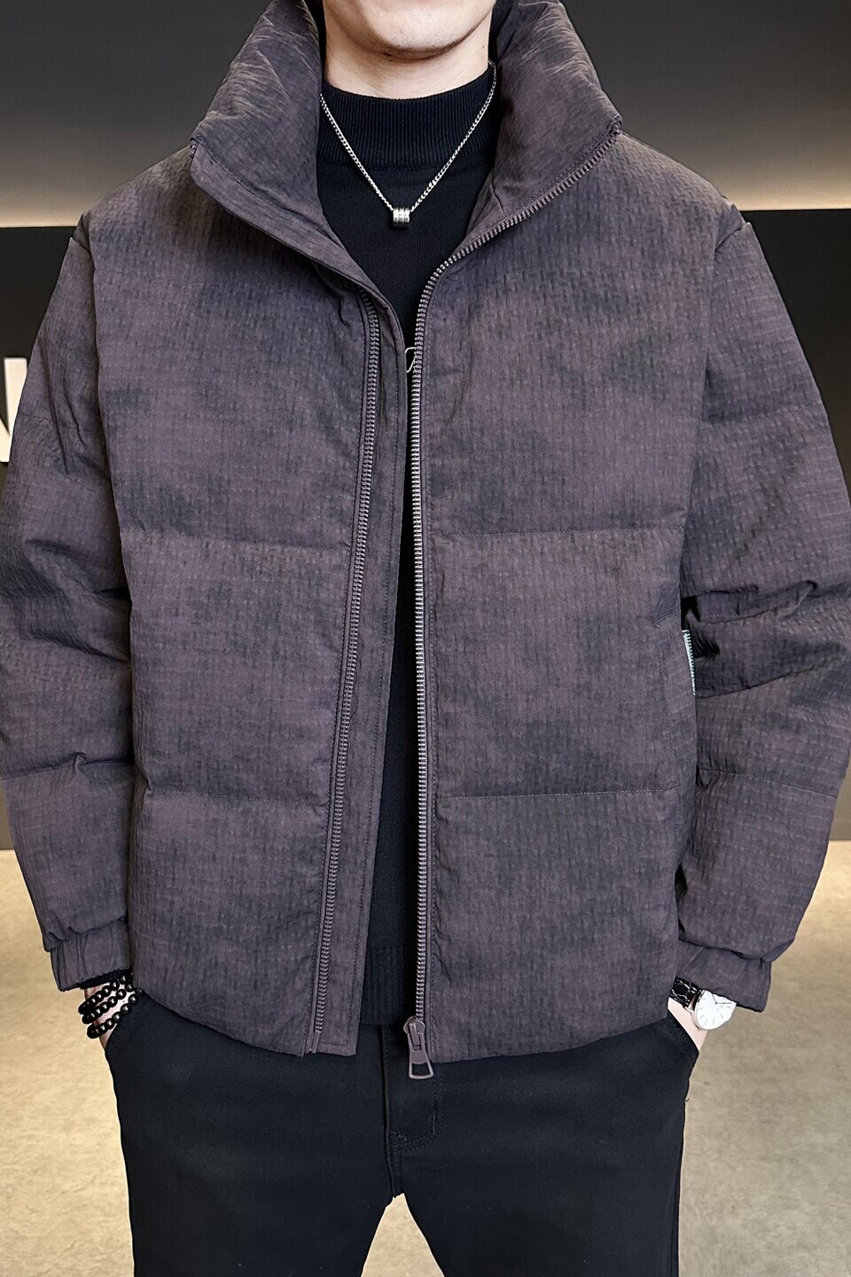 冬季店主风新款立领标羽绒服男短款保暖羽绒外套Y12032-P230,男装羽绒服,电商A239