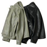秋季短款皮衣小立领外套男韩版修身机车皮夹克P8637-P145，男装夹克，电商A239
