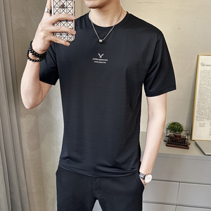 新款男士圆领短袖T恤时尚百搭休闲上衣潮牌半袖T恤T65801-P35图片