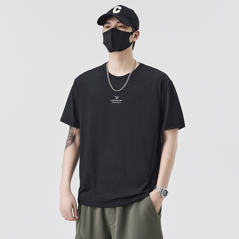 男士冰丝短袖T恤夏季百搭休闲运动圆领半袖上衣T65801-P35控69,男装T恤,电商A239