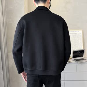 秋冬纯手工短款双面羊绒大衣男 时尚夹克款双面呢 S96001-P280图片