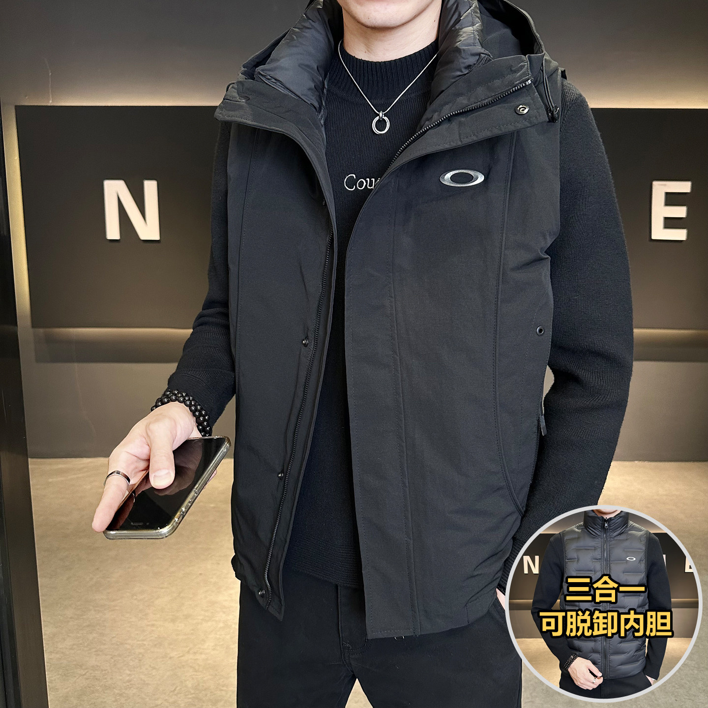 三合一系列! 马甲可单穿！冬季男士百搭保暖羽绒服外套M2693-P180图片