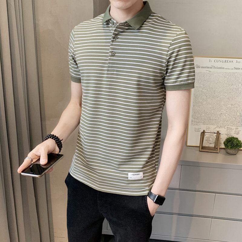 夏季男士休闲条纹纯色Polo衫男短袖T恤衫PL3201-P58,男装Polo衫,电商A239