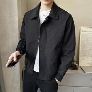 春季翻领纯色休闲夹克外套男韩版潮流百搭上衣外套JK6505-P125图片