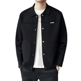 2026春季韩系潮男黑色翻领针织开衫修身夹克外套K7711-P130，男装夹克，电商A239