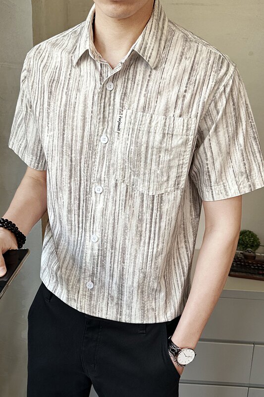 夏季新款男士短袖衬衫时尚百搭休闲衬衣薄款上衣C558-P68,男装衬衫,电商A239