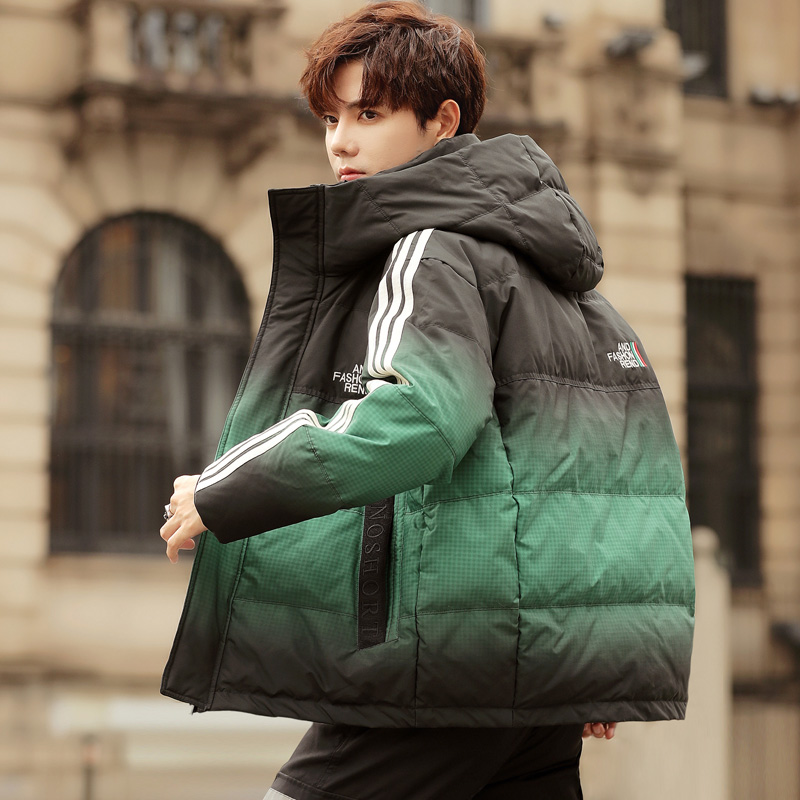 冬季新款连帽羽绒服男短款韩版面包服保暖羽绒外套Y383-P235，男装羽绒服，电商A239