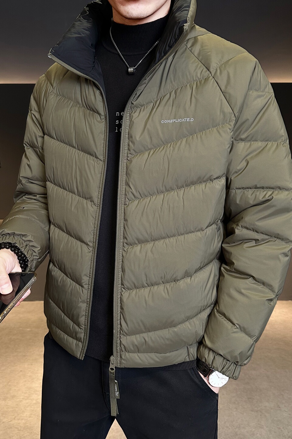 标轻薄羽绒服男冬季潮流立领短款外套男士夹克Y8605-P160，男装夹克，电商A239