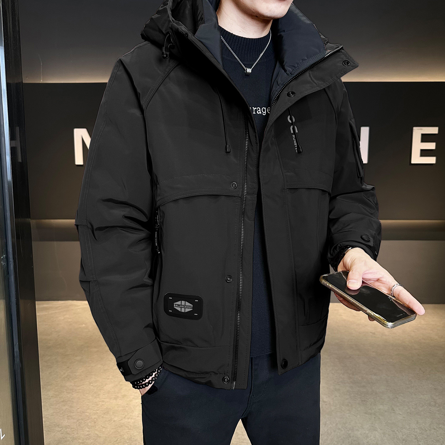 冬季新款工装羽绒服男短款保暖羽绒外套夹克Y2553-P245,男装夹克,电商A239