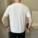 夏季冰丝短袖男新款时尚百搭t恤潮流凉爽圆领休闲体恤男T5110-P28，男装T恤，电商A239