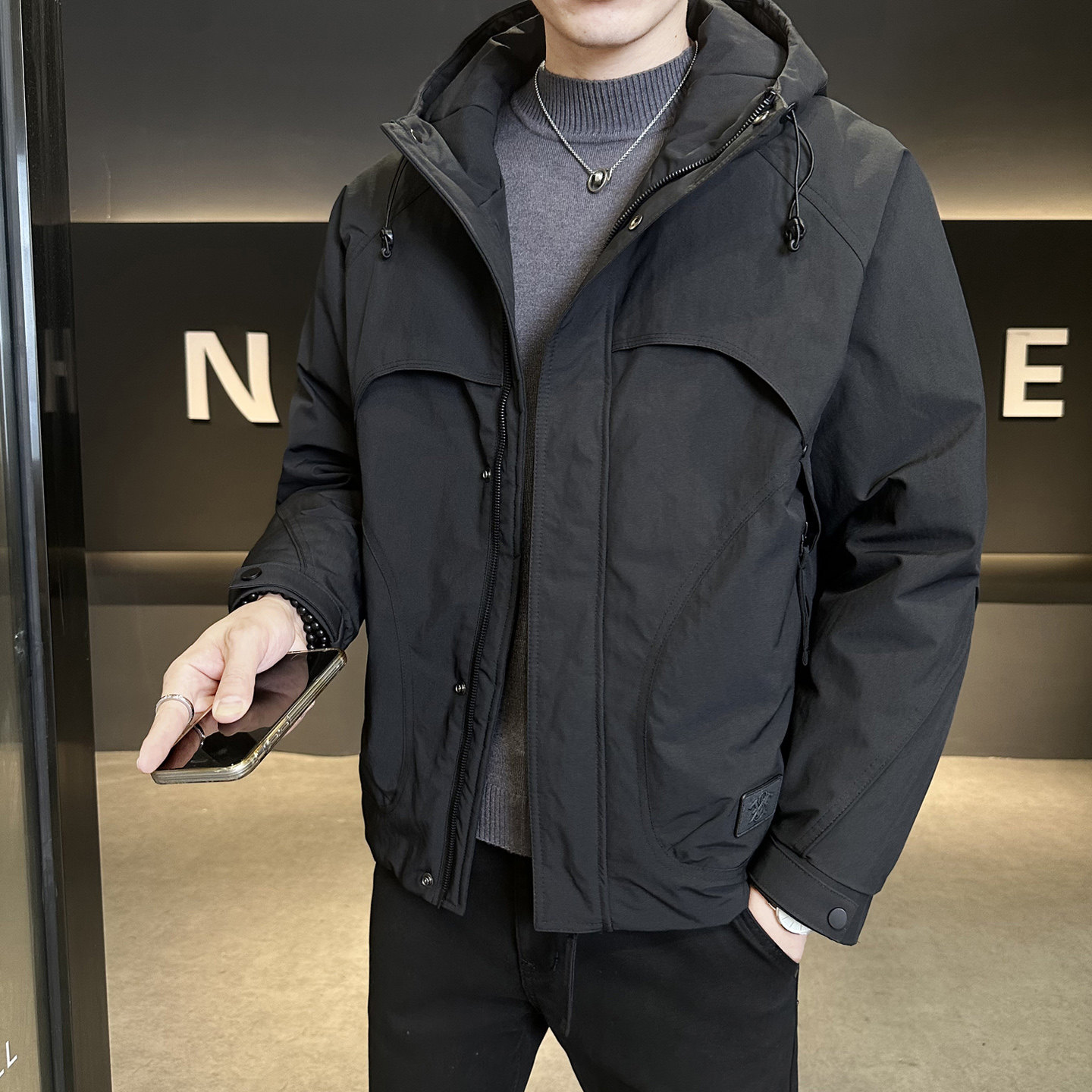 标户外男士连帽羽绒服冬季潮牌高级感防寒服工装外套Y192-P195,男装羽绒服,电商A239