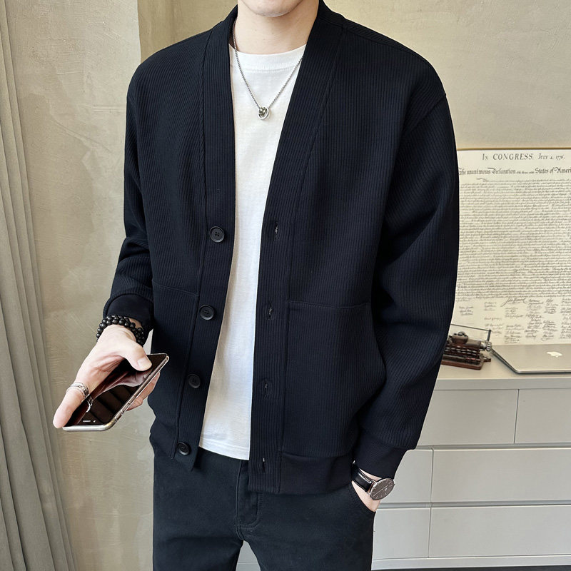 春季短款针织衫外套时尚休闲开衫男款K5801-P108，男装针织衫/毛衣，电商A239