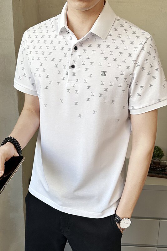 新款男士翻领短袖POLO衫时尚百搭休闲上衣T恤潮PL9008-P65,男装Polo衫,电商A239