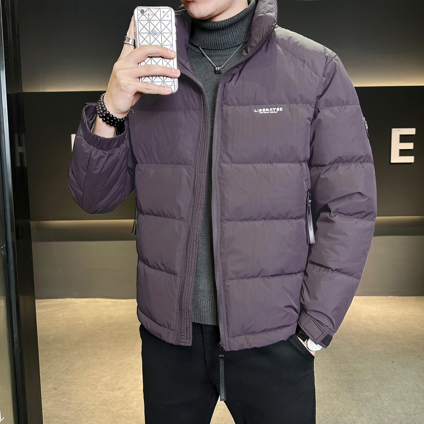 冬季男士羽绒服新款青年时尚简约修身保暖百搭外套Y5555-P205,男装羽绒服,电商A239