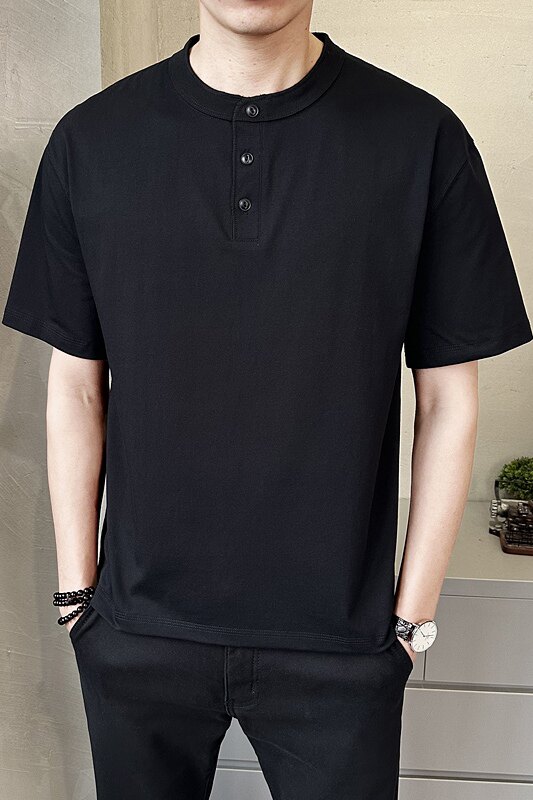 男士棉短袖T恤2025夏季新款圆领韩版宽松设计感上衣服T98001-P58,男装T恤,电商A239