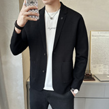 西装领针织天丝开衫秋季韩版潮流毛衣外套男士上衣K7713-P135，男装针织衫/毛衣，电商A239