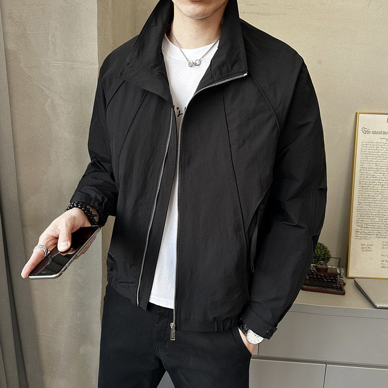 春季立领夹克男休闲百搭外套时尚潮流上衣JK6510-P130，男装夹克，电商A239