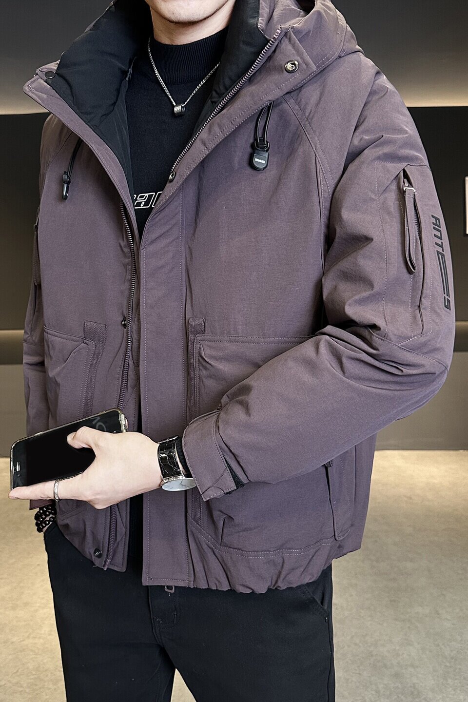 冬季新款工装羽绒服男短款保暖羽绒外套夹克Y9806-P235,男装夹克,电商A239
