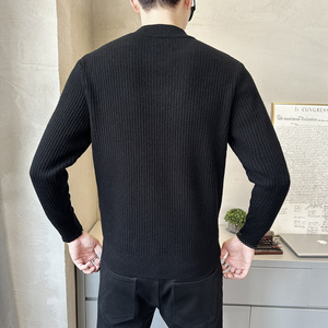 秋冬季含羊毛半高领针织衫上衣男 休闲内搭羊毛衫毛衣MY6663-P85图片