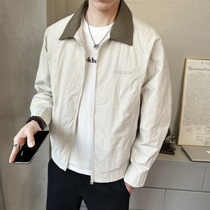 春夏季薄款男士翻领夹克防晒外套时尚百搭休闲上衣JK2518-P108,男士怎么搭配显得年轻图片