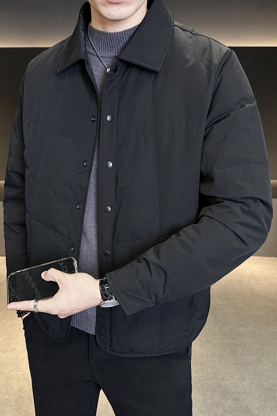 标90轻薄羽绒服男冬季潮流翻领短款外套男士夹克Y2522-P195,男装夹克,电商A239