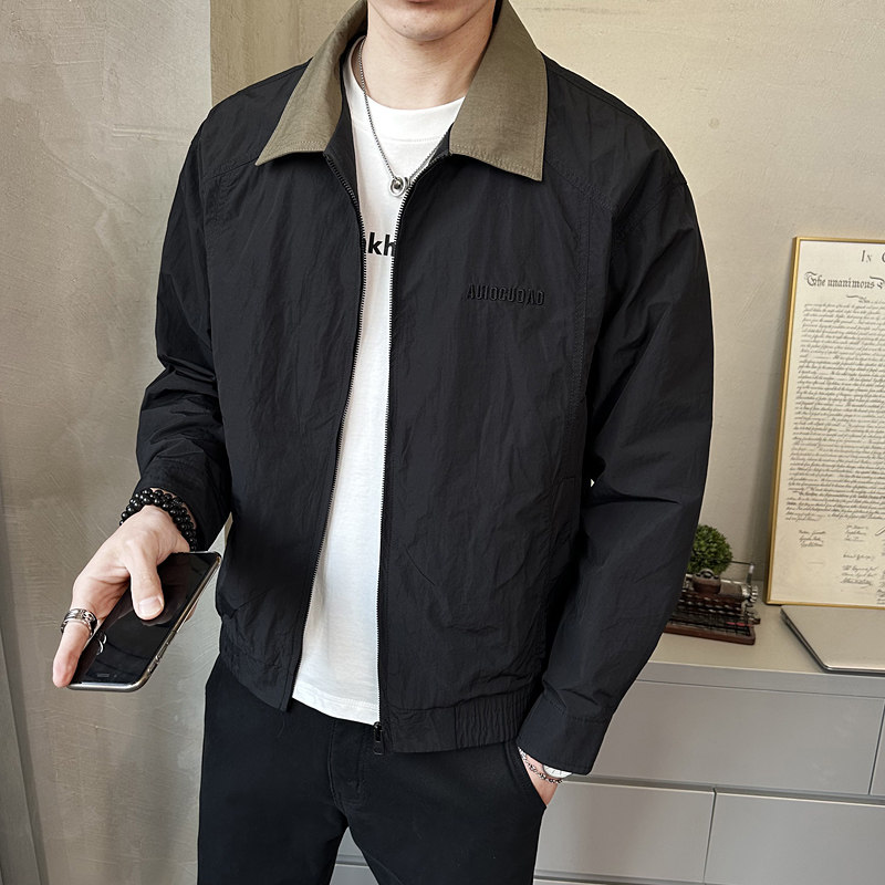 春夏季薄款男士翻领夹克防晒外套时尚百搭休闲上衣JK2518-P108,男装夹克,电商A239