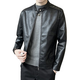 秋季短款皮衣小立领外套男韩版修身机车皮夹克P5580-P140，男装夹克，电商A239