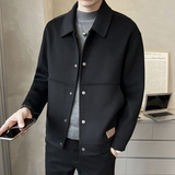 秋冬纯手工短款双面羊绒大衣男时尚夹克款双面呢S96001-P280，男装毛呢大衣，电商A239
