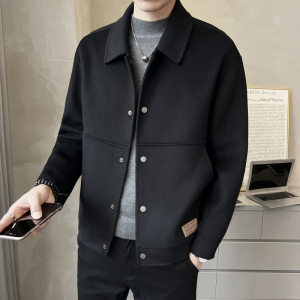 秋冬纯手工短款双面羊绒大衣男时尚夹克款双面呢S96001-P280