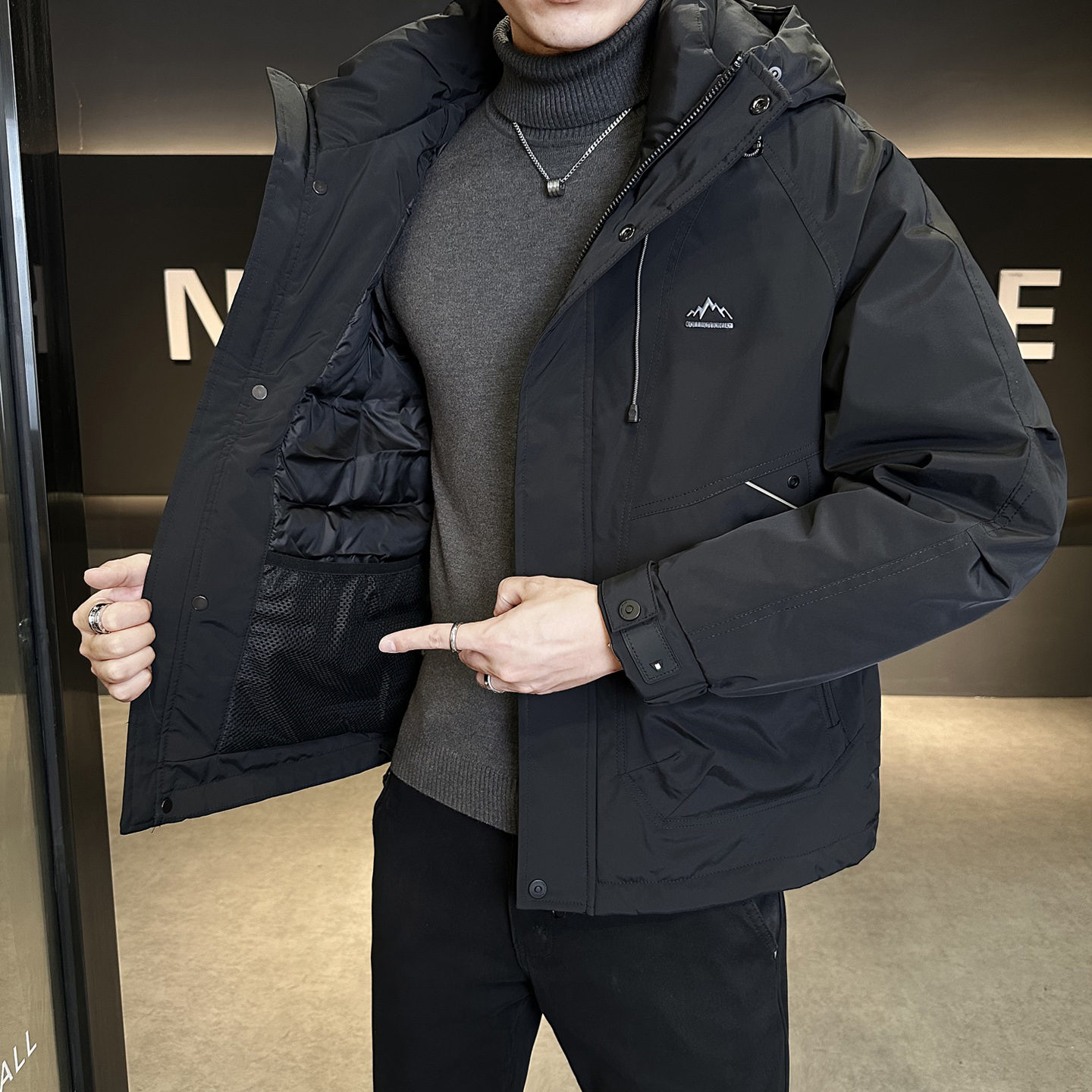 冬季新款工装羽绒服男短款保暖羽绒外套Y2560-P235，男装羽绒服，电商A239