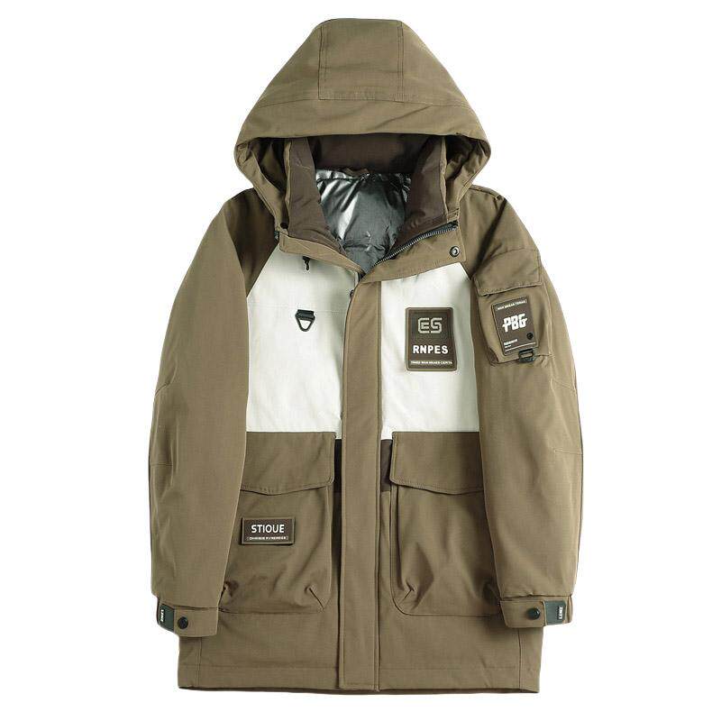 Tim冬季新款工装羽绒服男中长款冲锋衣保暖羽绒外套Y3611-P245,男装羽绒服,电商A239