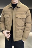 羽绒服男冬季潮流翻领短款外套男士衬衫款羽绒外衣Y6685-P170，男装羽绒服，电商A239