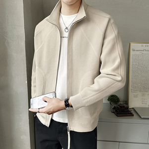 2026春莱赛尔立领毛衣开衫男士秋季休闲短款毛衣外套K7719-P130