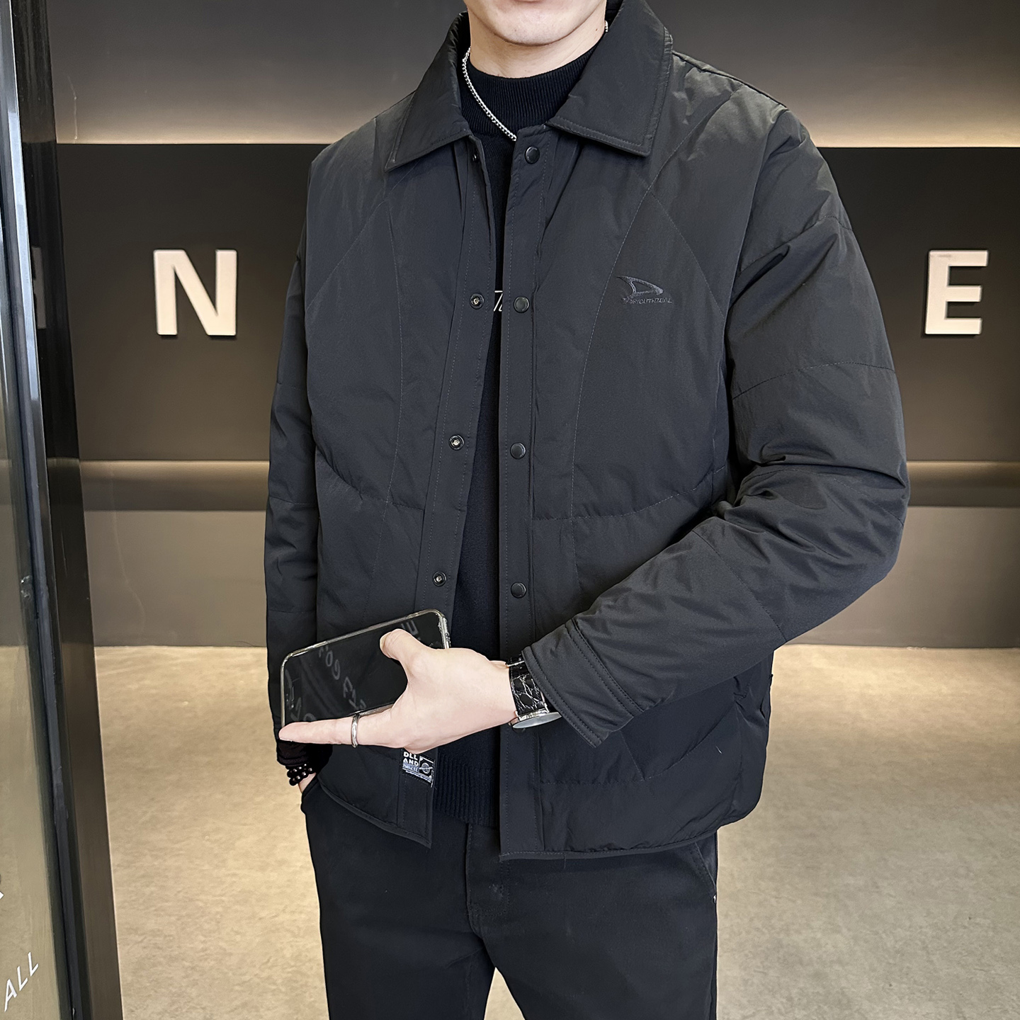 标90轻薄羽绒服男冬季潮流翻领短款外套男士夹克Y2566-P195，男装夹克，电商A239