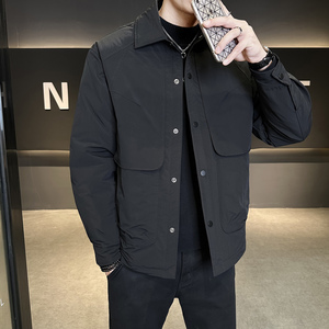 标轻薄羽绒服男冬季潮流翻领短款巴恩风外套男士夹克Y173-P165图片