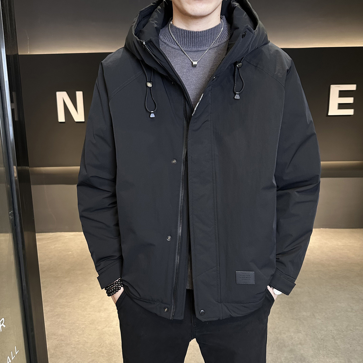 标连帽羽绒服男冬季潮流休闲短款外套男士夹克Y2523-P198,男装夹克,电商A239