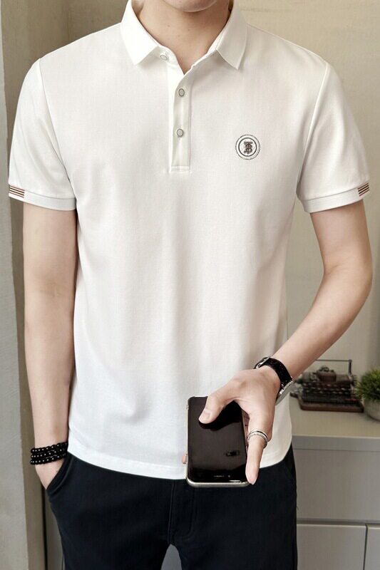 夏季新款韩版修身翻领短袖休闲百搭上衣潮牌男装PL66811-P58,男装Polo衫,电商A239