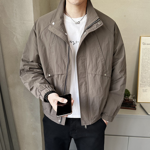 春季防风外套男美式立领夹克百搭潮廓形立体剪裁感JK6509-P135图片