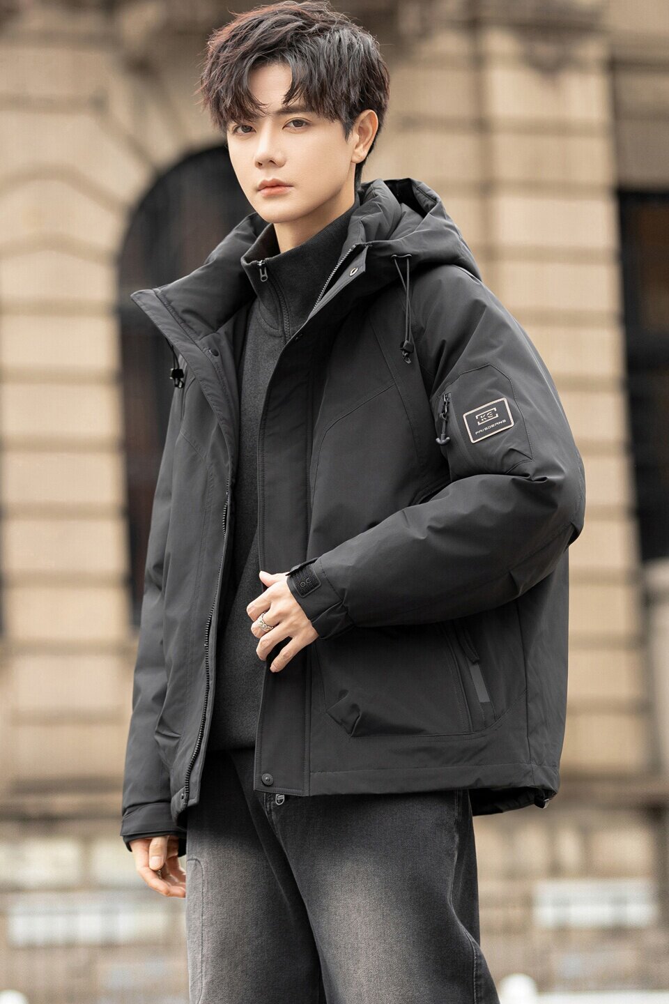 冬季新款工装羽绒服男短款保暖羽绒外套夹克YR25109-P245,男装夹克,电商A239