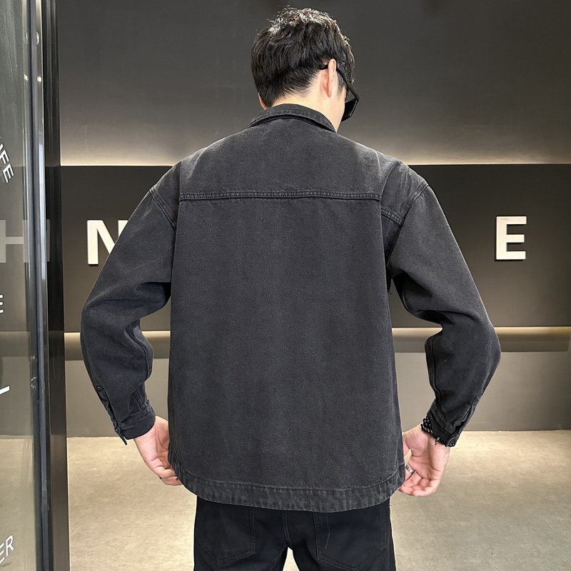 春季新款牛仔衬衫外套男休闲百搭翻领工装水洗外套潮C5992-P125,男装工装外套,电商A239