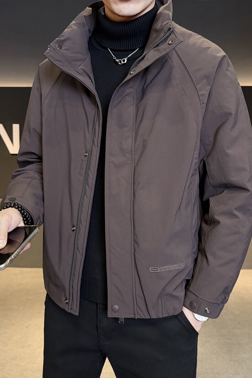 标羽绒服男工装风冬季潮流立领短款外套男士夹克Y185-P198,男装夹克,电商A239