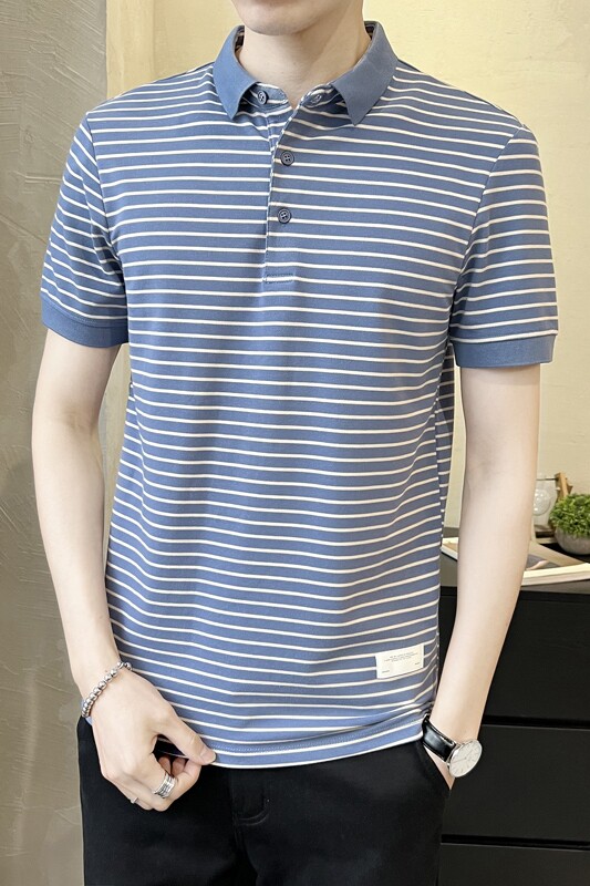 夏季男士休闲条纹纯色Polo衫男短袖T恤衫PL3201-P58,男装Polo衫,电商A239