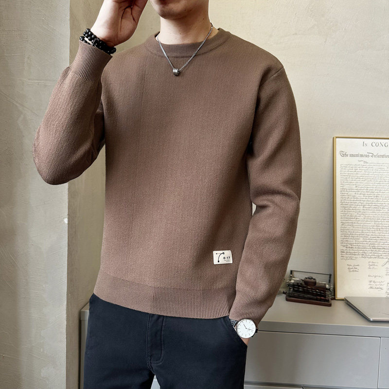 秋冬季圆领针织衫上衣男休闲内搭毛衣MY7750-P68,男装针织衫/毛衣,电商A239