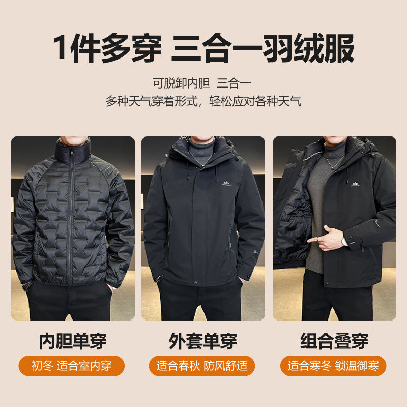 三合一系列!内胆可单穿！冬季男士百搭保暖羽绒服外套Y823-P275,男装羽绒服,电商A239