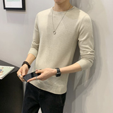 秋冬季纯色圆领休闲毛衣男士打底衫韩版潮流针织衫毛线衣P38，男装T恤，电商A239